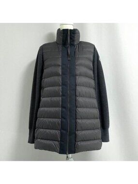 Moncler Knit Down Coat Jacket S Gray